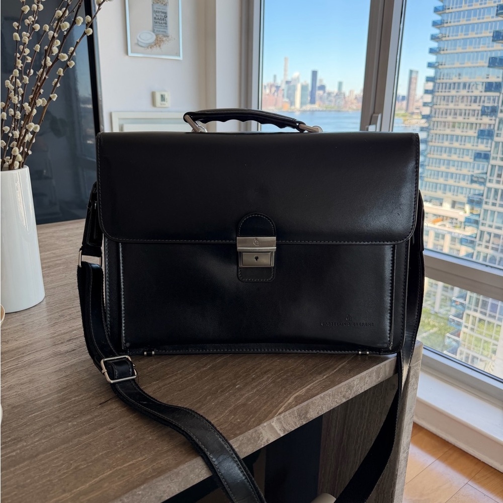 Castelijn & Beerens Black Leather Briefcase